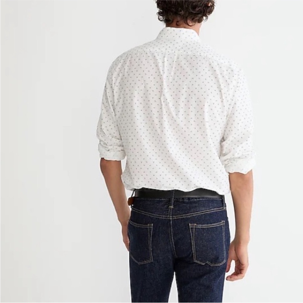 J. Crew Men's White and Black Patterned Shirt - Picture 2 of 11